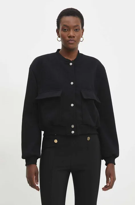 Куртка-бомбер Answear Lab жіночий колір чорний перехідна