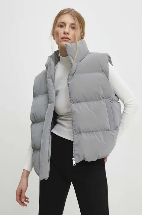 Елек Answear Lab дамски в сиво зимен модел