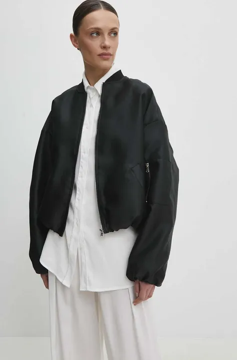 Bomber jakna Answear Lab za žene, boja: crna, za prijelazno razdoblje