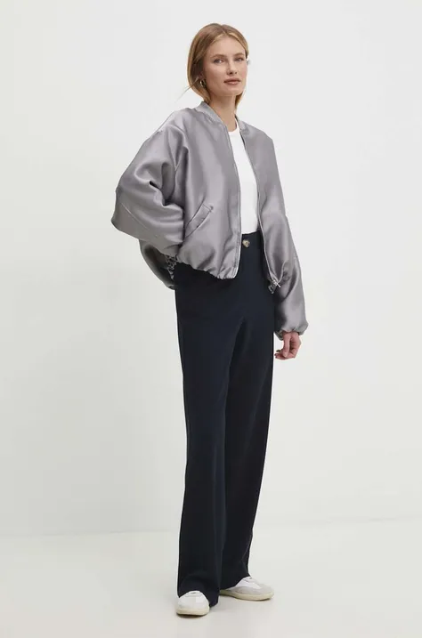 Куртка-бомбер Answear Lab жіночий колір срібний перехідна