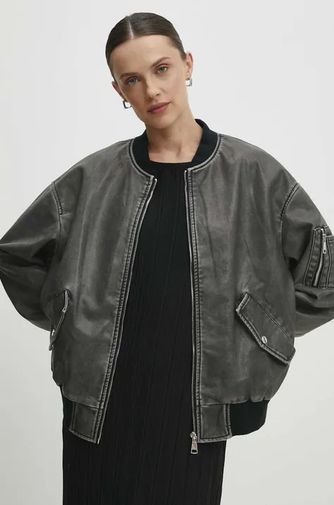 Куртка-бомбер Answear Lab жіночий колір сірий перехідна