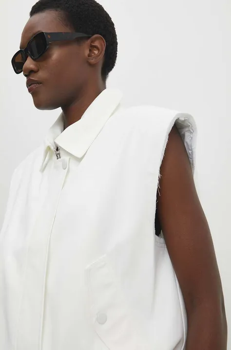 Куртка Answear Lab жіночий колір білий перехідний