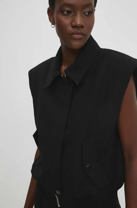 Answear Lab rövid kabát fekete, női, átmeneti