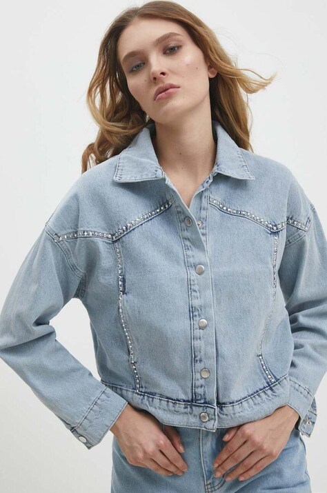 Answear Lab geacă din denim femei, de tranziție, oversized