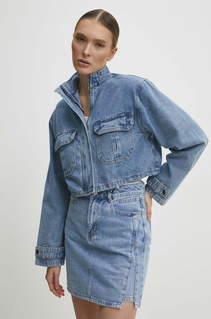 Answear Lab geaca jeans femei, de tranzitie, oversize