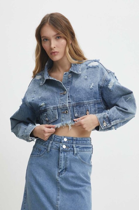 Answear Lab geacă din denim femei, de tranziție, oversized
