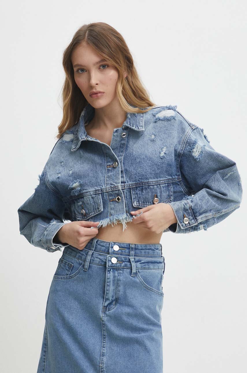 Answear Lab geaca jeans femei, de tranzitie, oversize