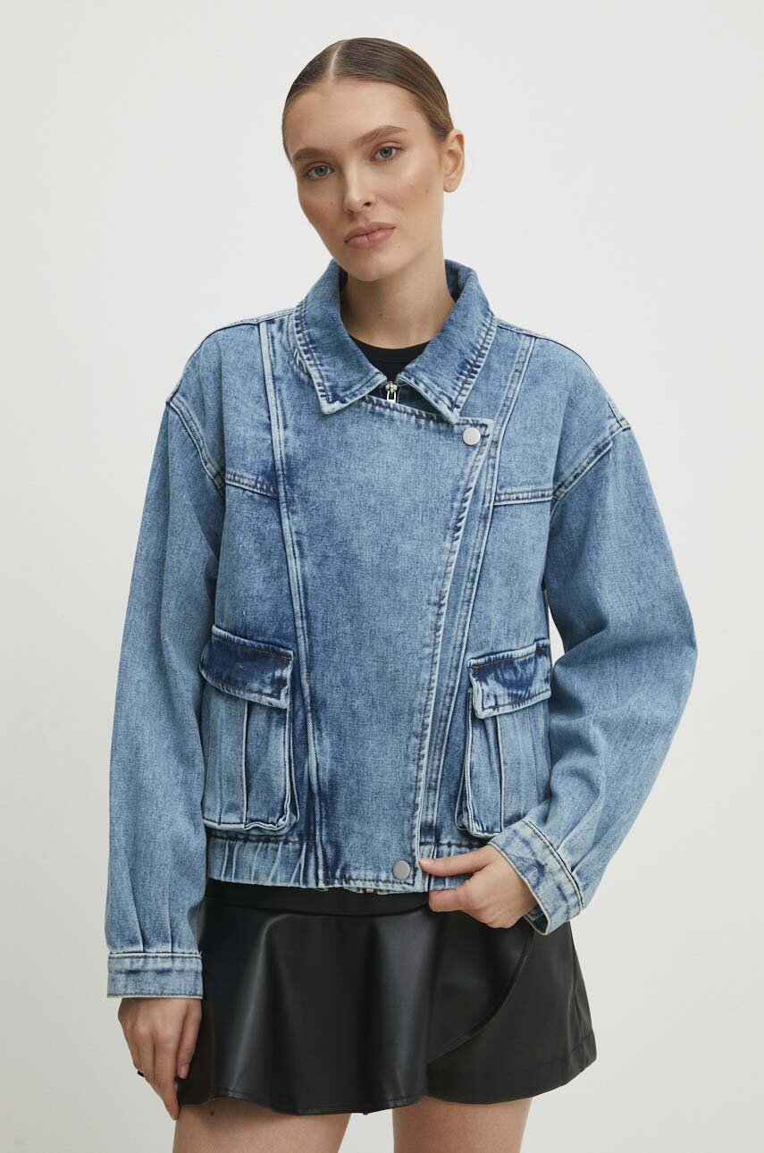 Answear Lab geaca jeans femei, de tranzitie, oversize