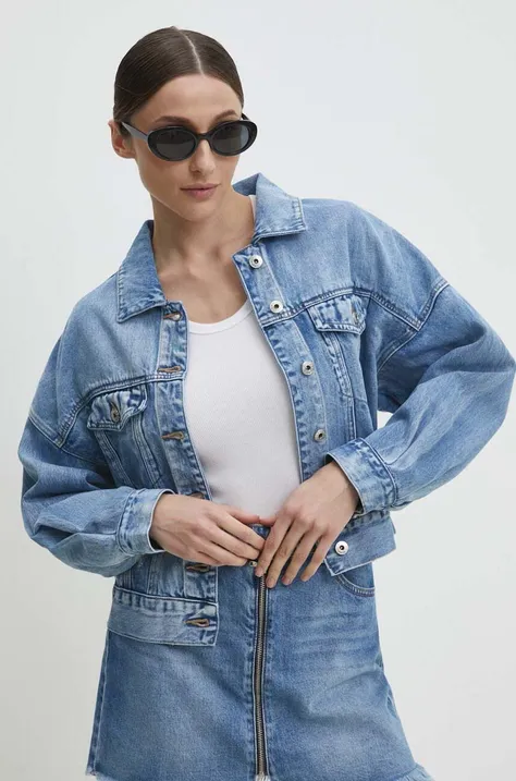 Answear Lab geaca jeans femei, de tranzitie, oversize