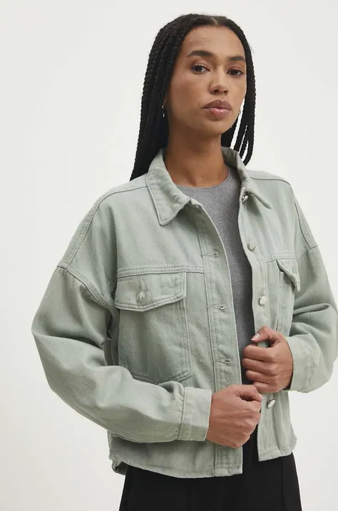 Traper jakna Answear Lab za žene, boja: tirkizna, za prijelazno razdoblje, oversize