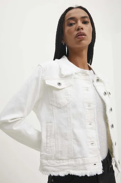 Джинсова куртка Answear Lab жіноча колір білий перехідна