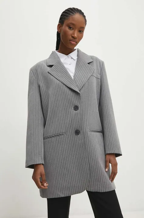 Пиджак Answear Lab цвет серый однобортный узор