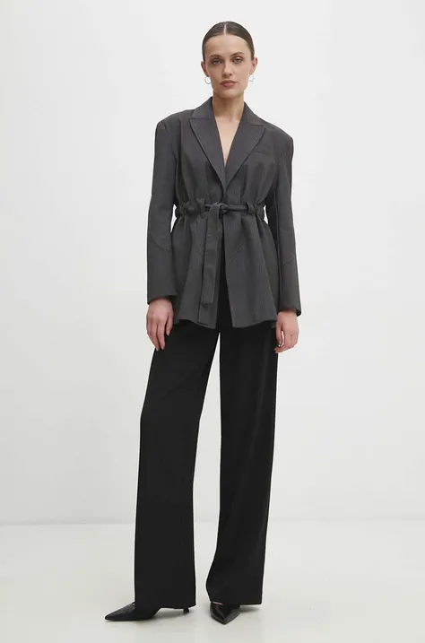 Пиджак Answear Lab цвет серый однобортный узор