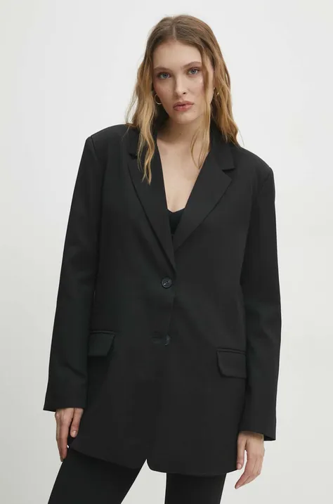 Пиджак Answear Lab цвет чёрный однобортный однотонная