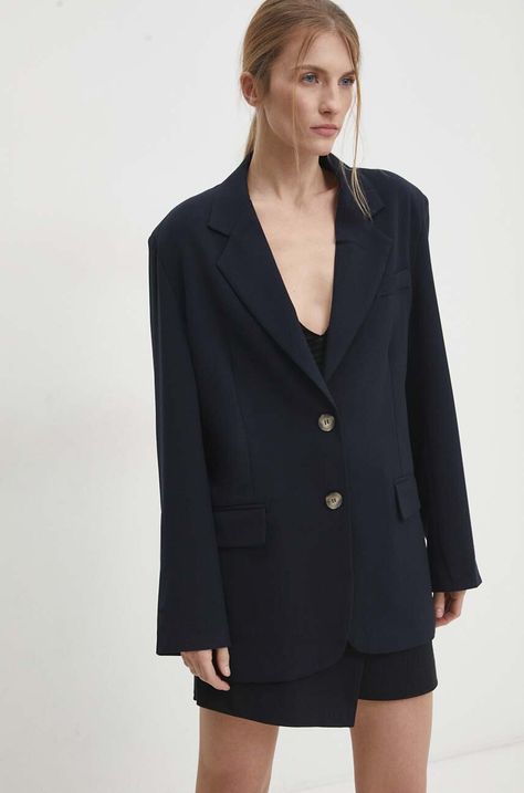 Піджак Answear.LAB колір синій однобортний однотонний