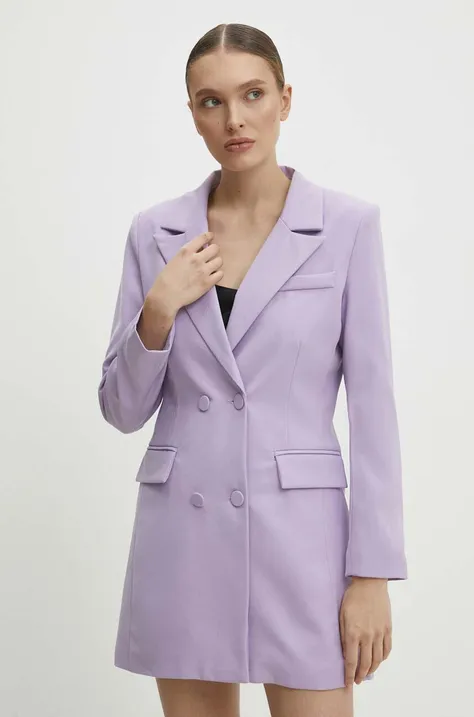 Пиджак Answear Lab цвет фиолетовый двубортный однотонная