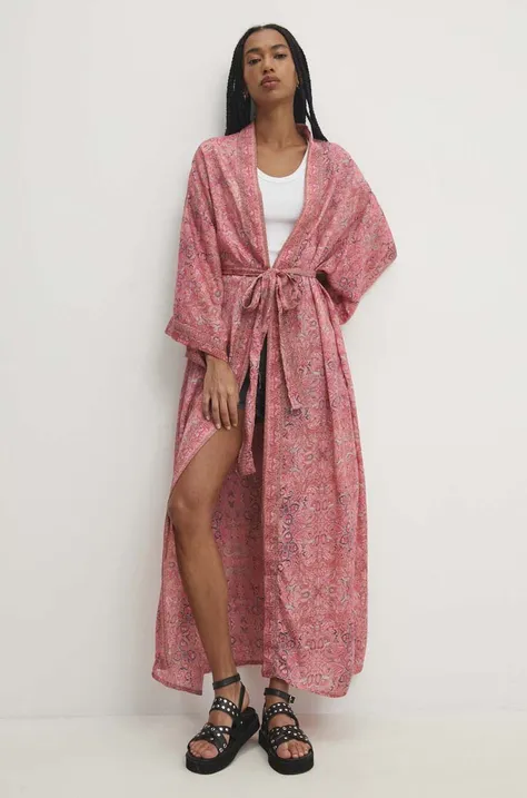 Kimono Answear Lab ružová farba, vzorovaná