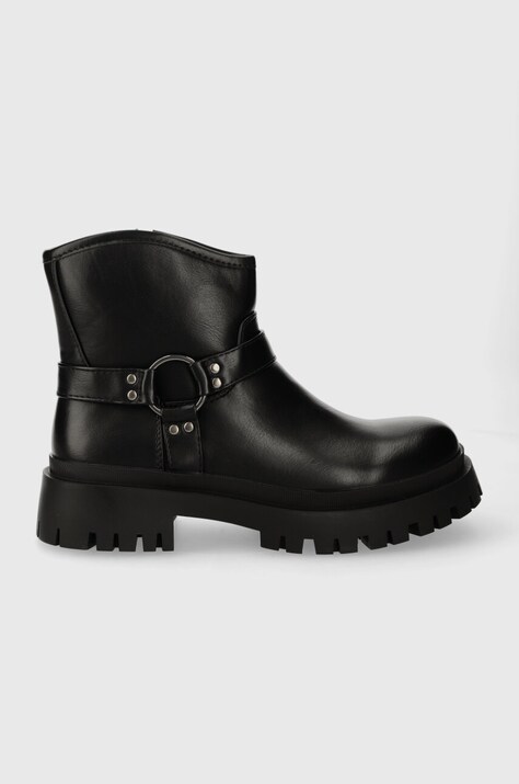 Answear Lab botine femei, culoarea negru, cu platforma, izolare usoara
