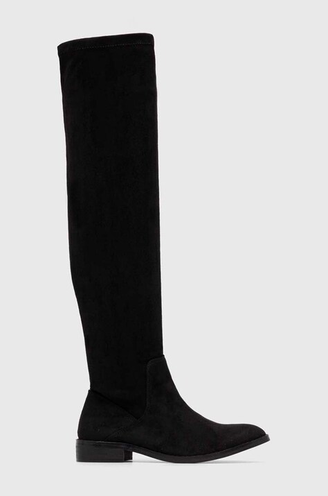 Answear Lab cizme femei, culoarea negru, cu toc plat
