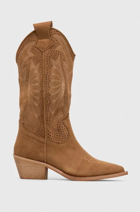 Westernové boty Answear Lab dámské, hnědá barva, na podpatku