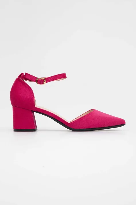 Туфлі Answear Lab колір рожевий каблук блок