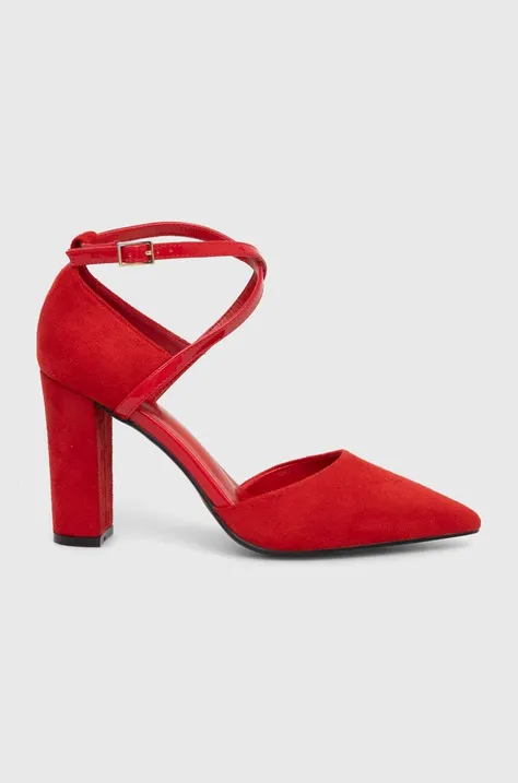 Salonke Answear Lab boja: crvena, s debelom potpeticom