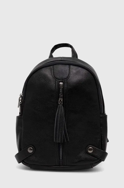 Kožený batoh Answear Lab dámský, černá barva, velký, hladký