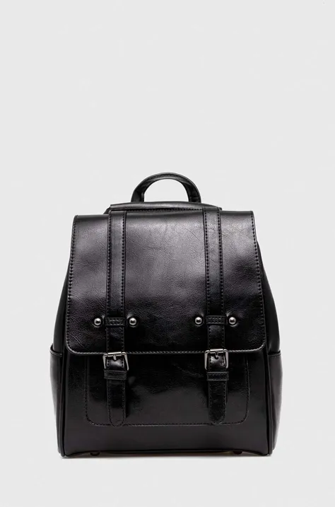 Kožni ruksak Answear Lab za žene, boja: crna, mali, bez uzorka