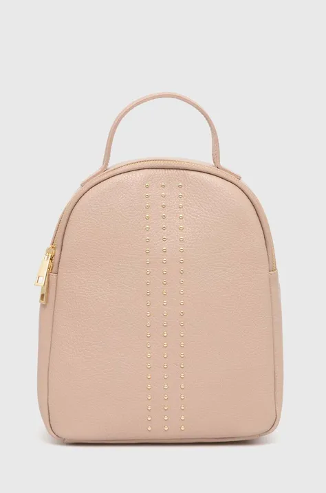 Кожаный рюкзак Answear Lab женский цвет розовый маленький однотонный