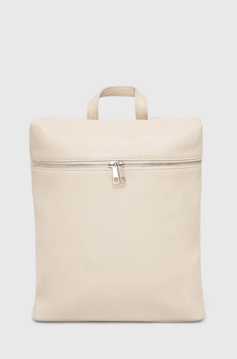 Кожаный рюкзак Answear Lab женский цвет бежевый большой однотонный