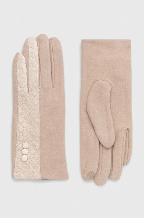 Перчатки Answear Lab женские цвет бежевый