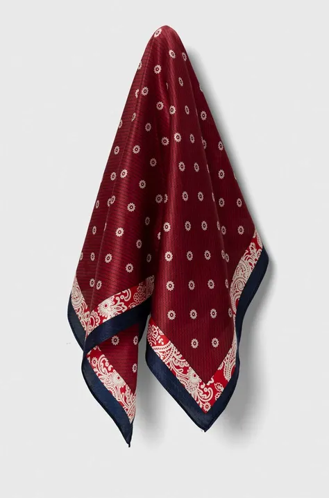 Шелковый платок на шею Answear Lab цвет красный узор