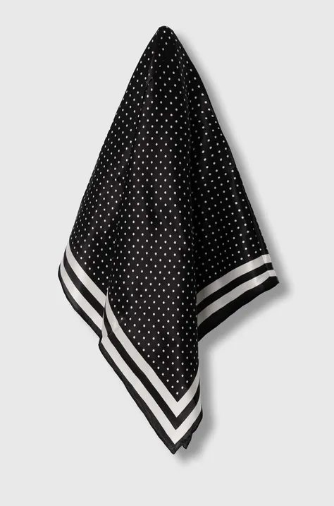 Шелковый платок на шею Answear Lab цвет чёрный узор