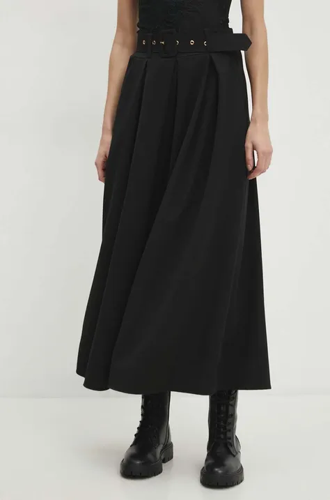 Suknja Answear Lab boja: crna, maxi, širi se prema dolje