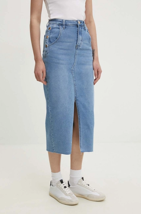 Answear Lab fusta jeans midi, drept