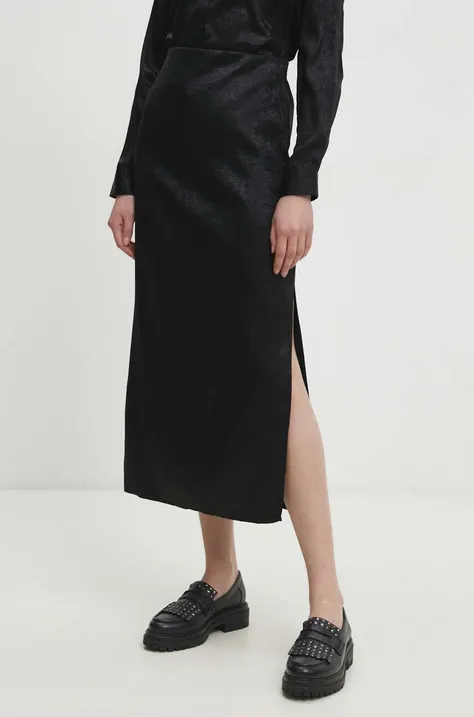Suknja Answear Lab boja: crna, midi, pencil