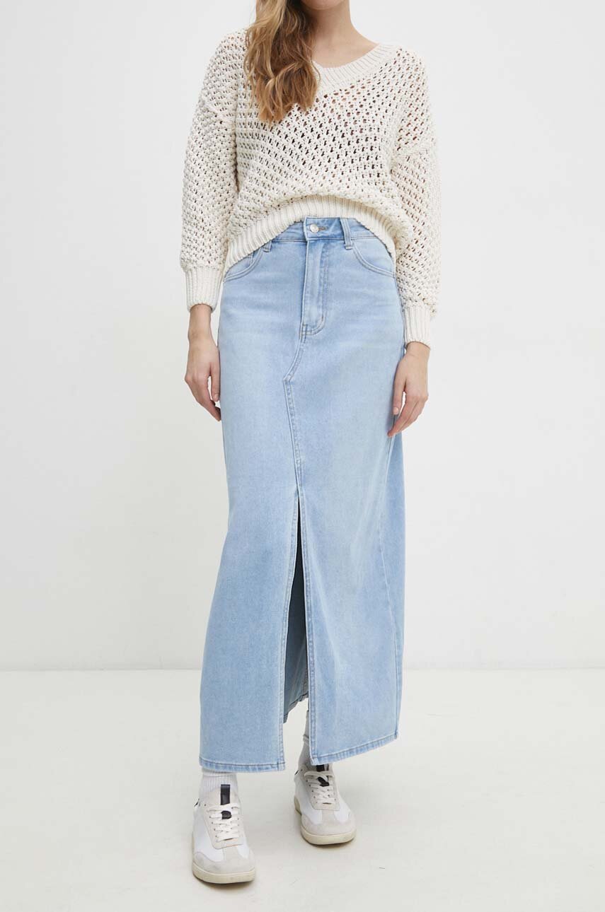 Answear Lab fusta jeans maxi, drept