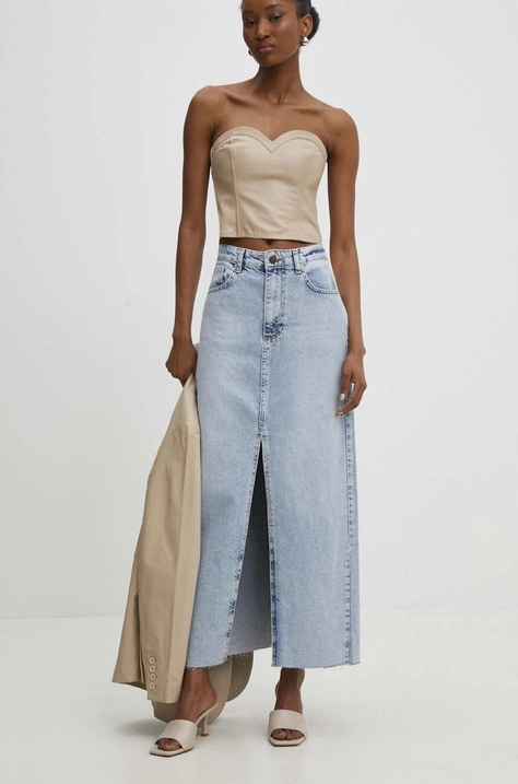 Answear Lab fusta jeans maxi, drept