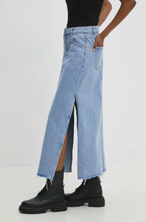 Answear Lab fusta jeans maxi, drept