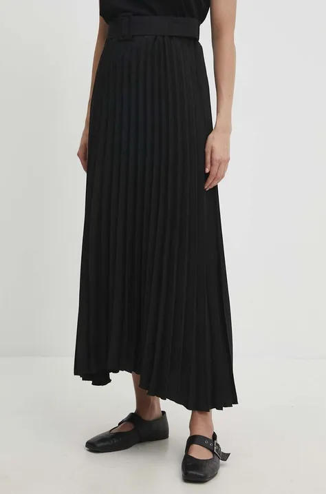 Suknja Answear Lab boja: crna, maxi, širi se prema dolje
