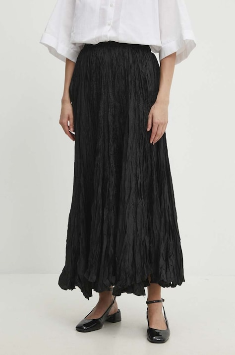 Suknja Answear.LAB boja: crna, maxi, širi se prema dolje