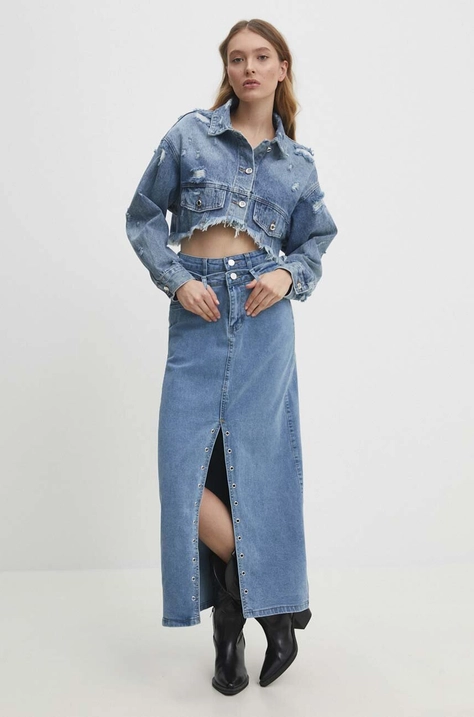 Answear Lab fusta jeans maxi, drept