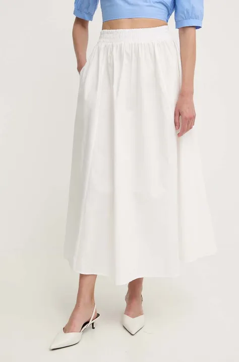 Answear Lab spódnica bawełniana kolor biały maxi rozkloszowana