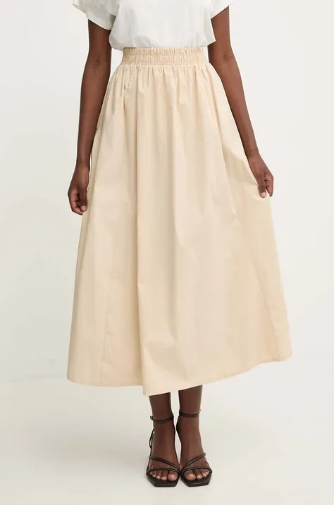 Pamučna suknja Answear Lab boja: bež, maxi, širi se prema dolje