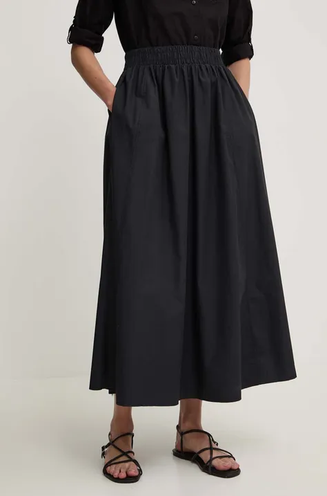 Хлопковая юбка Answear Lab цвет чёрный maxi расклешённая
