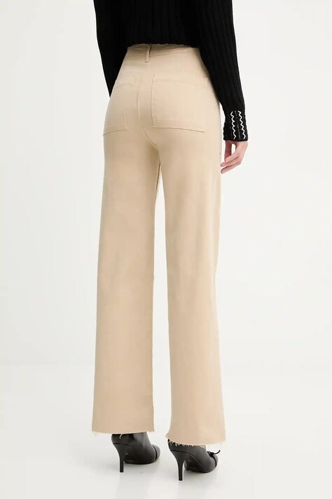 Kalhoty Answear.LAB dámské, bílá barva, široké, high waist