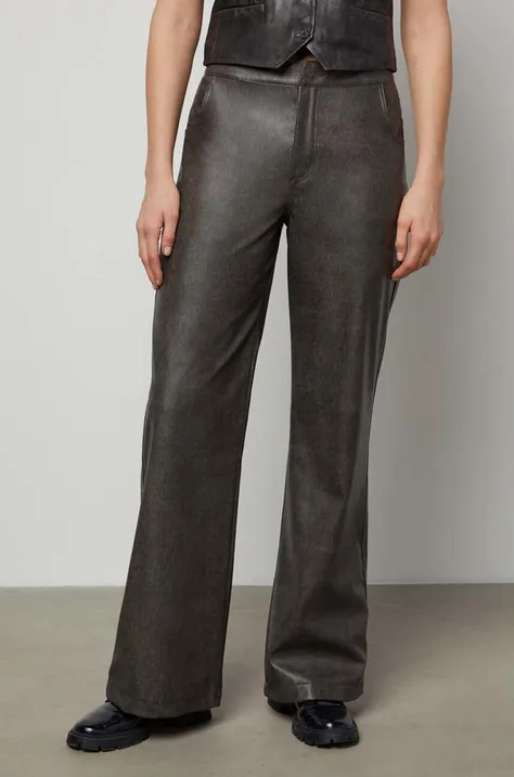 Answear Lab spodnie damskie kolor brązowy szerokie high waist