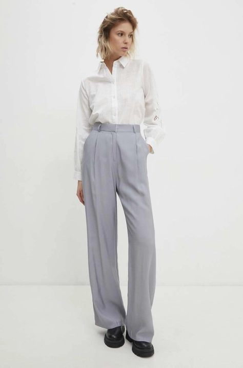 Answear Lab pantaloni donna colore grigio