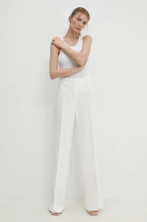Штани Answear Lab жіночі колір білий пряме висока посадка