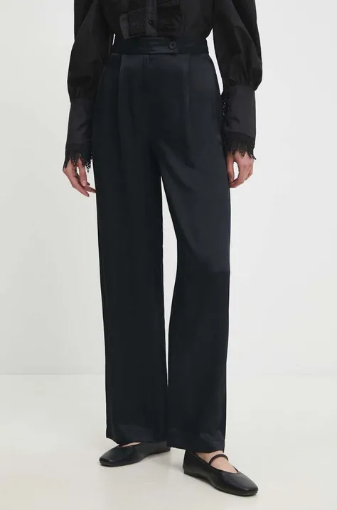 Штани Answear Lab жіночі колір чорний широке висока посадка